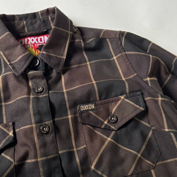 Dixxon Flannel Company Womens S The Drifter Brown Flannel Button Up Shirt - Picture 4 of 6